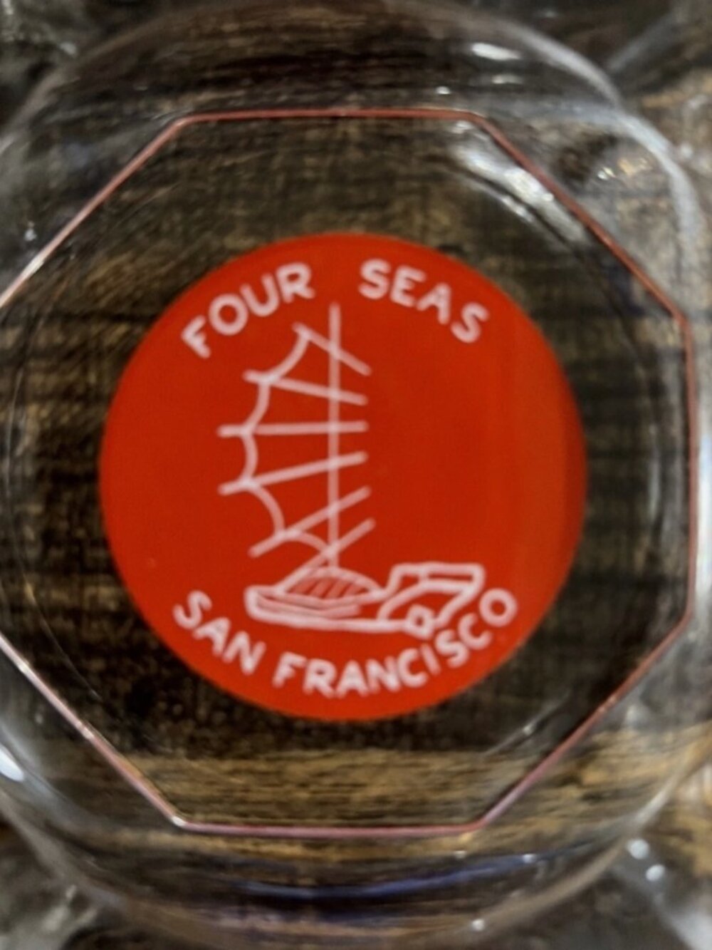 Vintage Four Seas Restaurant San Francisco Chinatown Glass Ashtray Advertising